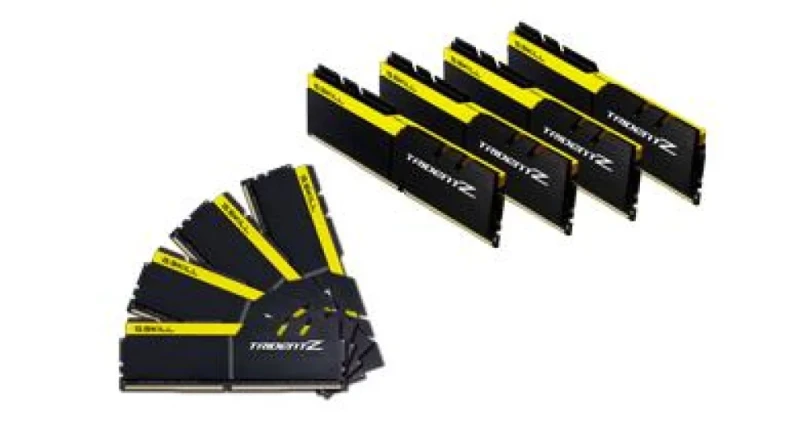 G.Skill F4-3200C16Q2-128GTZKY 128 GB - 8 x 16GB, DDR4 288-pin DIMM, 3200MT/s, CL16, Black / Yellow color - Featured Image