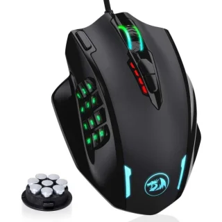 Redragon M908 IMPACT MMO - Wired Optical Mouse, 12400 DPI, Black color