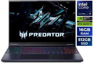 Acer Predator Helios Neo 16 AI NH.U44AA.004 Gaming Laptop - Intel Core Ultra 9 290HX, GeForce RTX 5070 Ti 12GB, 16GB DDR5 RAM, 512GB SSD, 16" Display, Windows 11 Home