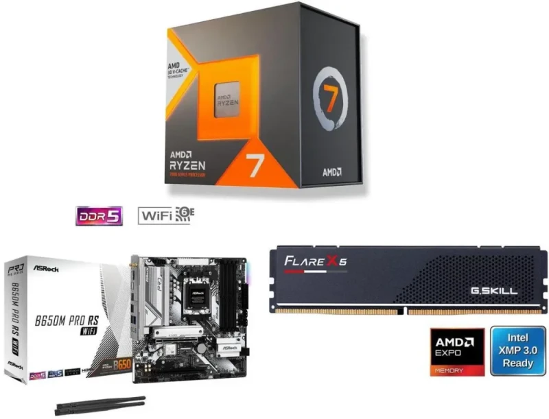 AMD Ryzen 7 7700X3D + ASRock B650M Pro RS WIFI + G.SKILL Flare X5 16GB - Featured Image