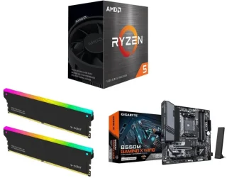 AMD Ryzen 5 5500 + V-Color 32GB (2x16GB) DDR4 3200 + GIGABYTE B550M GAMING X WIFI6