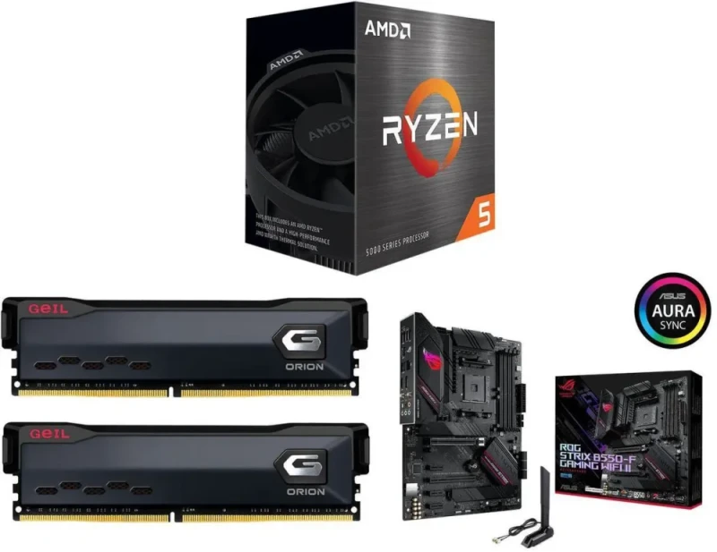 AMD Ryzen 5 5500 + GeIL ORION 32GB (2x16GB) DDR4 3200 + Asus ROG Strix B550-F Gaming WiFi II - Featured Image