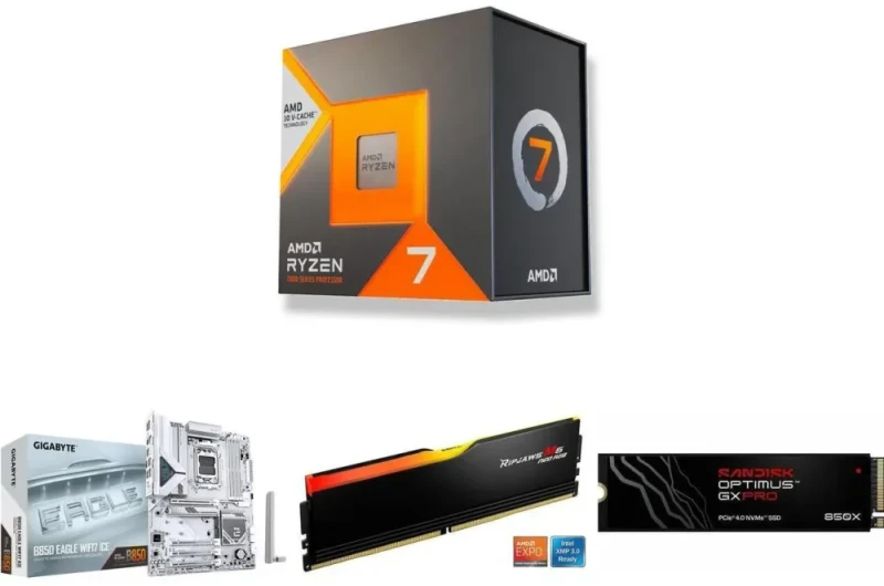 AMD Ryzen 7700X3D + GIGABYTE B850 EAGLE WIFI 7 ICE + G.SKILL Ripjaws M5 Neo RGB Series 16GB + SanDisk Optimus GX PRO 850X 1TB - Featured Image