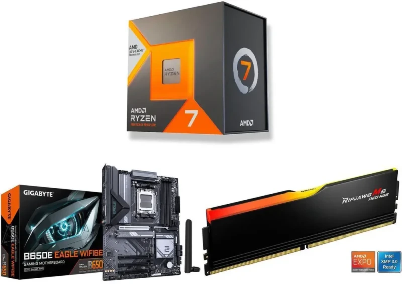 AMD Ryzen 7 7700X3D + GIGABYTE B650E EAGLE WF6E + G.SKILL Ripjaws M5 Neo RGB Series 16GB - Featured Image