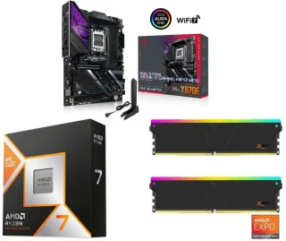 ASUS ROG STRIX X870E-E GAMING WIFI7 NEO + AMD Ryzen 7 9800X3D + V-COLOR Manta XSky DDR5 32GB (2x16GB) 6000MHz