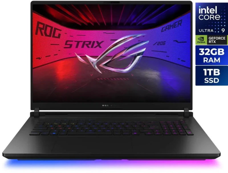ASUS ROG Strix G18 90NR0LI1-M00D70 Gaming Laptop - Intel Core Ultra 9 290HX, GeForce RTX 5080 Laptop GPU 16GB, 32GB DDR5 RAM, 1TB SSD, 18" Display, Windows 11 Home - Featured Image