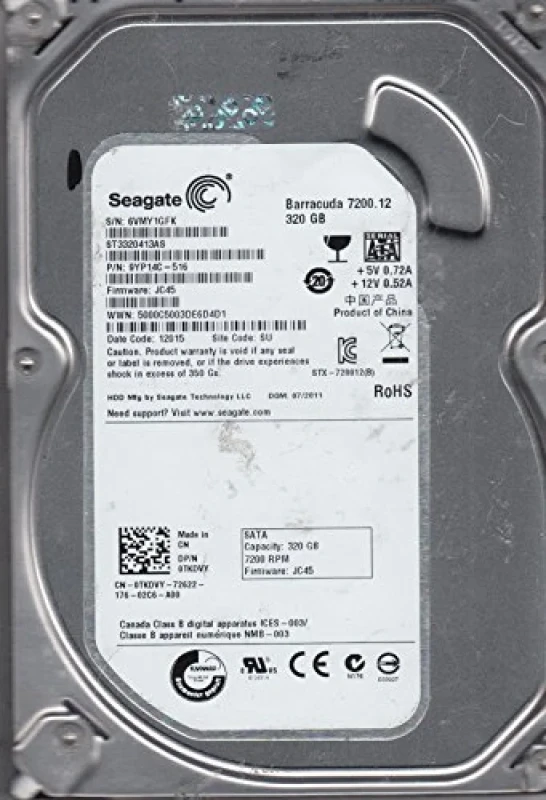 Seagate BarraCuda - 320 GB 7200 RPM, SATA 6.0 Gb/s, 3.5", 16 MB Cache memory - Featured Image