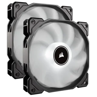 Corsair AF140 (2018) 2-Pack - 140mm fan, 26 dB, 62 CFM Airflow, 1150 RPM, Black / White Color