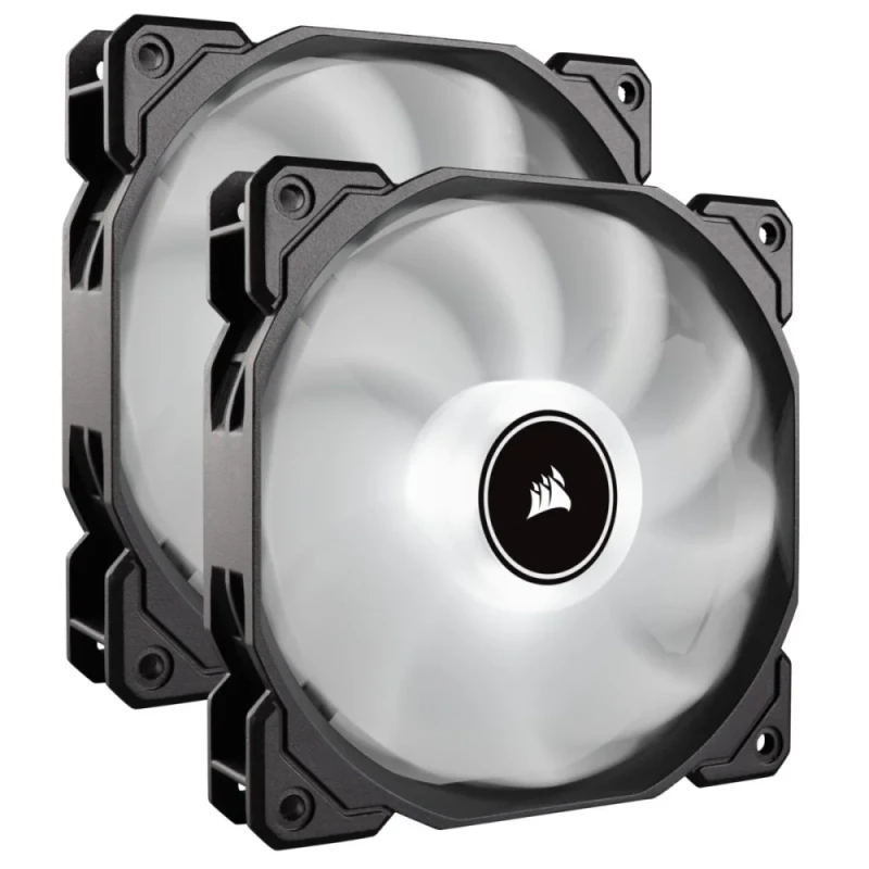 Corsair AF140 (2018) 2-Pack - 140mm fan, 26 dB, 62 CFM Airflow, 1150 RPM, Black / White Color - Featured Image