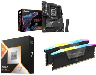 GIGABYTE X870 AORUS ELITE WIFI7 + AMD Ryzen 7 9800X3D + CORSAIR Vengeance RGB 32GB (2 x 16GB) 288-Pin PC RAM DDR5 6000