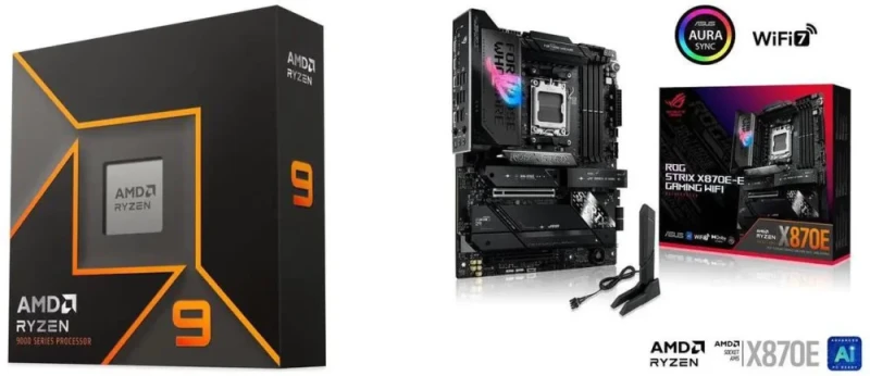 AMD Ryzen 9 9950X + ASUS ROG STRIX X870E-E GAMING WIFI - Featured Image
