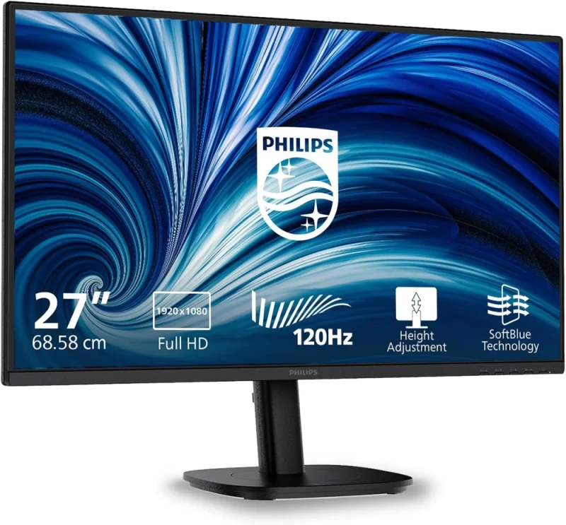 Philips 27B2N3200A Monitor - 27" Full HD IPS, 120Hz, 4ms, Adaptive-Sync, HDMI, DisplayPort, Built-In Speakers, VESA Mount - Featured Image