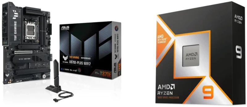 ASUS TUF GAMING X870E-PLUS WIFI7 + AMD Ryzen 9 9950X3D - Featured Image