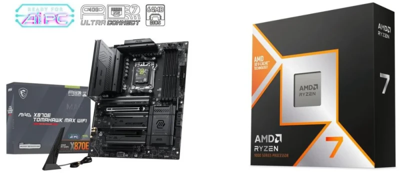 MSI MAG X870E TOMAHAWK MAX WIFI + AMD Ryzen 7 9800X3D - Featured Image