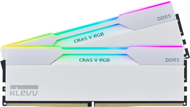 Klevv CRAS V RGB 32 GB - 2 x 16GB, DDR5 288-pin DIMM, 6400MT/s, CL32, White color - Featured Image