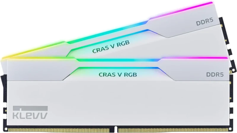 Klevv CRAS V RGB 32 GB - 2 x 16GB, DDR5 288-pin DIMM, 7200MT/s, CL34, White color - Featured Image