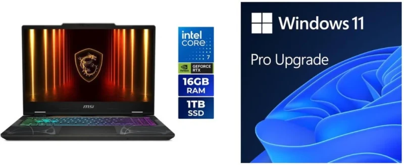 MSI Cyborg 15 B2RWEKG-292US Gaming Laptop - Intel Core 7 240H, GeForce RTX 5050 8GB, 16GB DDR5-5600 RAM, 1TB NVMe SSD, 15.6" FHD 144Hz Display, Windows 11 Pro - Featured Image