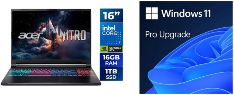 Acer Nitro V 16S ANV16S-71-72KE Gaming Laptop - Intel Core 7 240H, GeForce RTX 5070 8GB, 16GB DDR5 RAM, 1TB PCIe Gen 4 SSD, 16" WQXGA 180Hz Display, Wi-Fi 6, Windows 11 Pro - Featured Image