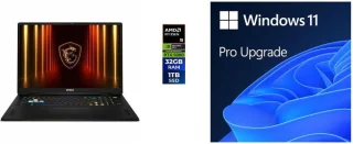 MSI Vector A18 HX A9WIG-223US Gaming Laptop - AMD Ryzen 9 9955HX, GeForce RTX 5080 16GB, 32GB DDR5-5600 RAM, 1TB NVMe SSD, 18" QHD+ 240Hz Display, Windows 11 Pro
