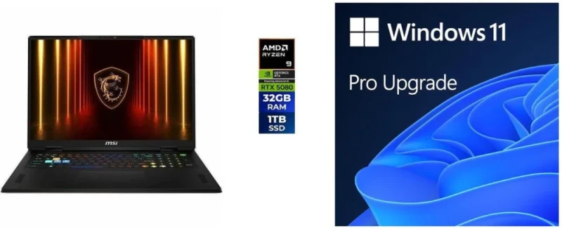 MSI Vector A18 HX A9WIG-223US Gaming Laptop - AMD Ryzen 9 9955HX, GeForce RTX 5080 16GB, 32GB DDR5-5600 RAM, 1TB NVMe SSD, 18" QHD+ 240Hz Display, Windows 11 Pro - Featured Image