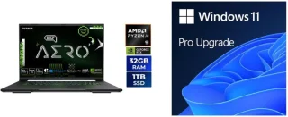 GIGABYTE AERO X16 4PHN4USC64AH Gaming Laptop - AMD Ryzen AI 9 465, GeForce RTX 5070 8GB, 32GB DDR5-5600 RAM, 1TB PCIe NVMe SSD, 16" WQXGA 165Hz Display, Windows 11 Pro