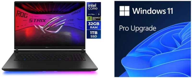 ASUS ROG Strix G18 90NR0LI1-M00D70 Gaming Laptop - Intel Core Ultra 9 290HX, GeForce RTX 5080 16GB, 32GB DDR5 RAM, 1TB PCIe SSD, 18" Display, Windows 11 Pro - Featured Image