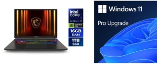 MSI Vector 16 HX AI A2XWHG-275US Gaming Laptop - Intel Core Ultra 7 255HX, NVIDIA GeForce RTX 5070 Ti 12GB, 16GB DDR5 RAM, 1TB NVMe SSD, 16" Display, Wi-Fi 6E, Windows 11 Pro