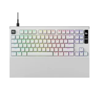 Logitech PRO X2 RAPID - Gaming Wired Keyboard, Logitech High-Profile Analog Linear Switches, RGB Backlit, Tenkeyless, White Color
