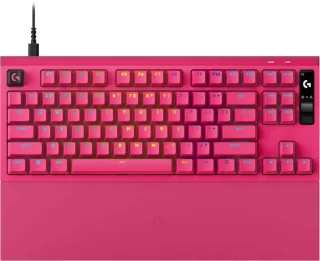 Logitech PRO X2 RAPID - Gaming Wired Keyboard, Logitech High-Profile Analog Linear Switches, RGB Backlit, Tenkeyless, Pink Color