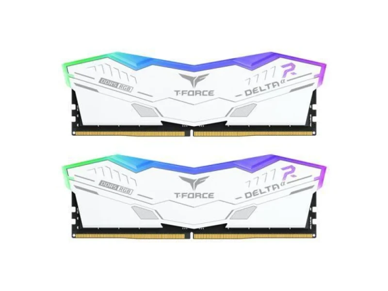 TEAMGROUP T-Force DELTAÎ± RGB 32 GB - 2 x 16GB, DDR5 288-pin DIMM, 6000MT/s, CL38, White color - Featured Image