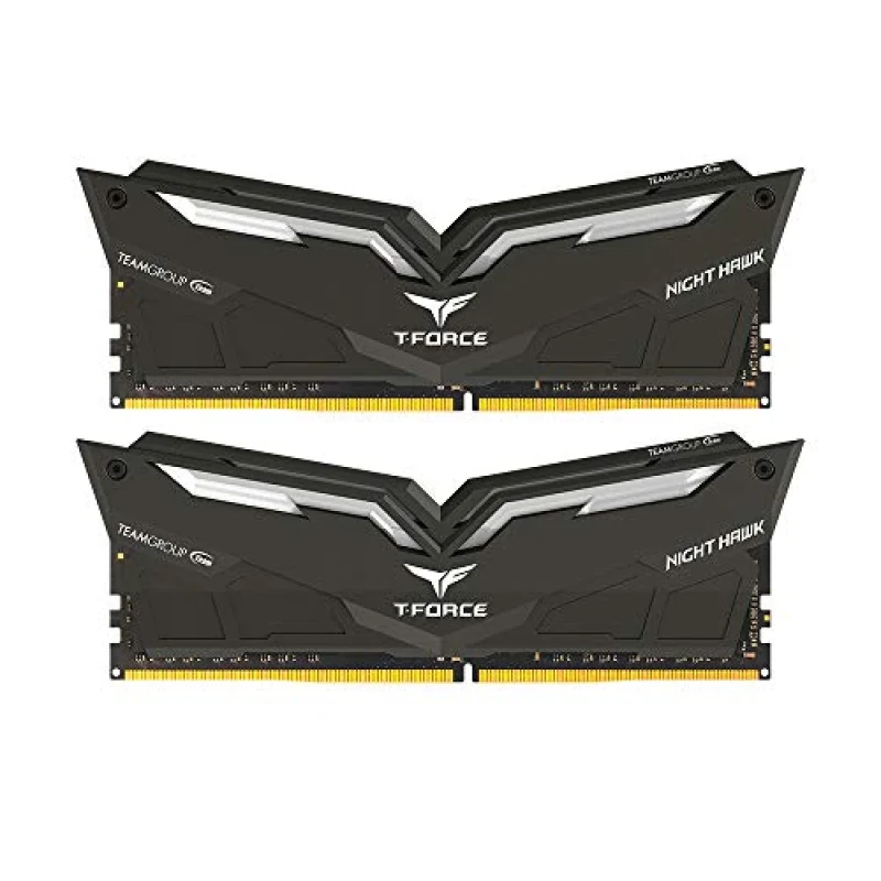 TEAMGROUP T-Force / Night Hawk 16 GB - 2 x 8GB, DDR4 288-pin DIMM, 3200MT/s, CL16, Black / Blue color - Featured Image
