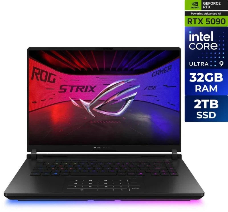 ASUS ROG Strix SCAR 16 (2025) G635LX-XS97 Gaming Laptop - Intel Core Ultra 9 275HX, NVIDIA GeForce RTX 5090 24GB, 32GB DDR5 RAM, 2TB PCIe SSD, 16" WQXGA Mini LED 240Hz Display, Windows 11 Pro, Black - Featured Image