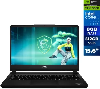 MSI Cyborg 15 Max C2WFO-685USY Gaming Laptop - Intel Core 7 240H, NVIDIA GeForce RTX 5060 8GB, 8GB RAM, 512GB SSD, 15.6" FHD 144Hz Display, Windows 11 Home, Platinum Gray