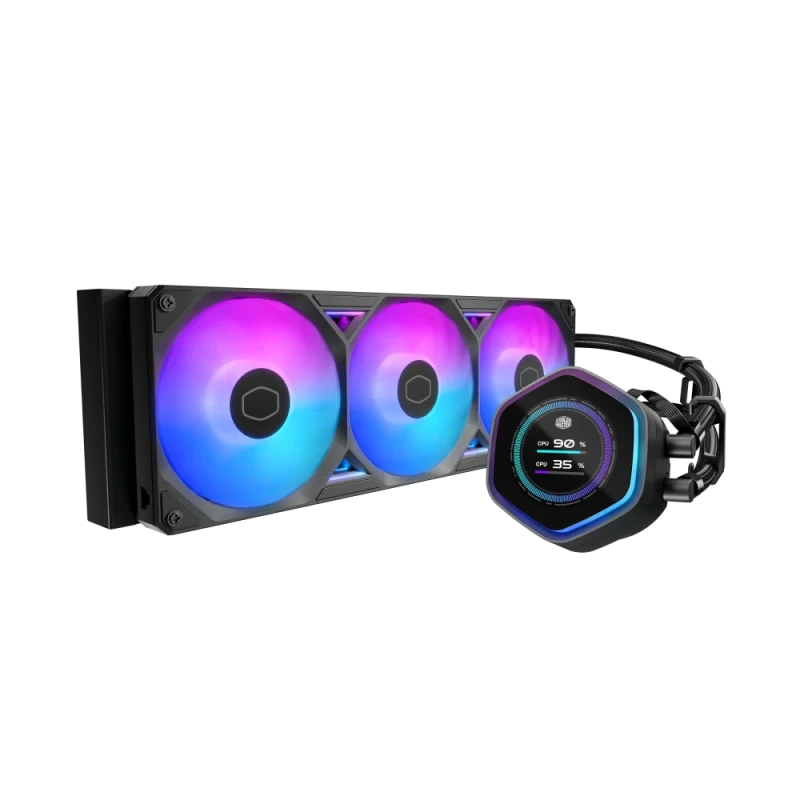 Cooler Master MasterLiquid Atmos II 360 LCD Black MLX-D36M-A25SZ-L1 - 360mm AIO Liquid CPU Cooler, LCD Display, Triple 120mm Fans, ARGB Lighting, Intel & AMD Compatible - Featured Image