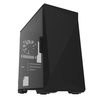 Zalman Z1 Iceberg ATX PC Case - Black, Mid-Tower, Tempered Glass Side Panel, Mesh Front Panel, Pre-Installed Cooling Fans, ATX/mATX/Mini-ITX Support