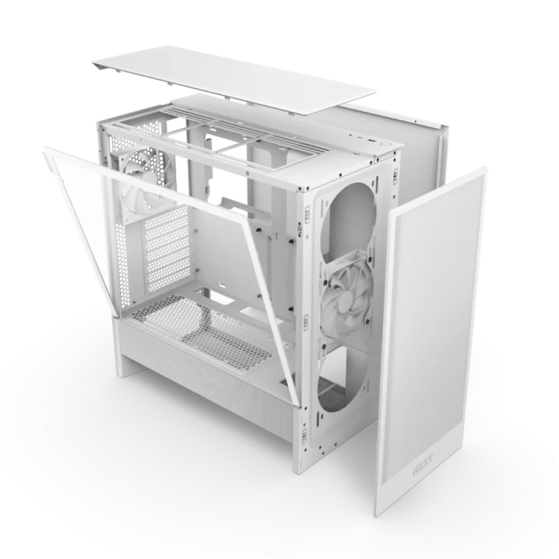 NZXT H Series H5 Flow 2024 Edition ATX Mid Tower Chassis All White Color - Gallery Image