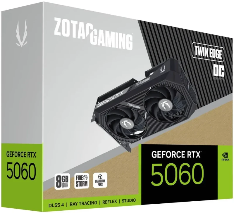 ZOTAC GAMING GeForce RTX 5060 Twin Edge OC DLSS 4 8GB GDDR7 128-bit 28 Gbps PCIE 5.0 Gaming Graphics Card, SFF-ready compact card, ZT-B50600H-10M - Image 7
