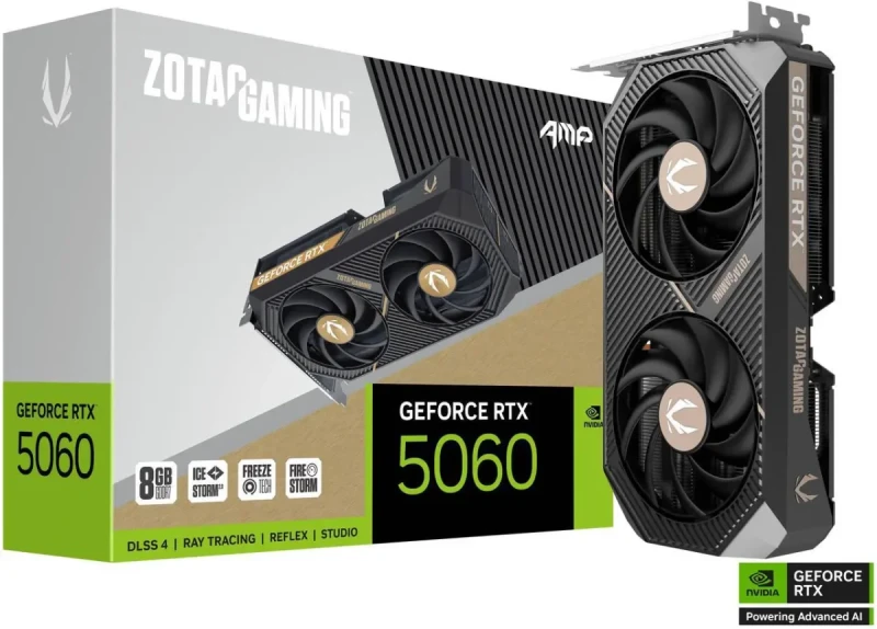 ZOTAC AMP GeForce RTX 5060 8GB GDDR7 PCI Express 5.0 x8 ATX Graphics Card RTX 5060 AMP ZT-B50600F-10M - Image 2