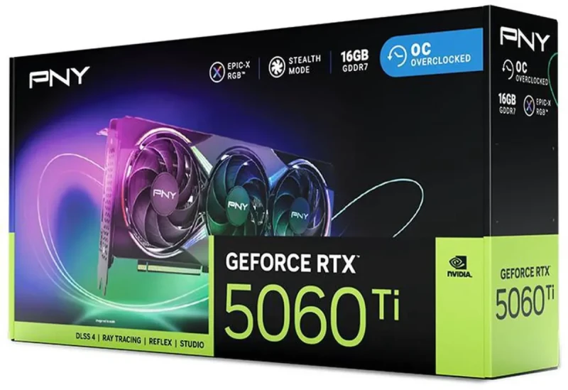 PNY ARGB OC GeForce RTX 5060 Ti 16GB 128-Bit GDDR7 DLSS 4.0 PCI Express 5.0 x8 Graphics Card RTX 5060 Ti 16GB Triple Fan ARGB OC VCG5060T16TFXXPB1-O - Image 10