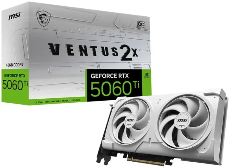 MSI Ventus GeForce RTX 5060 Ti 16GB GDDR7 PCI Express 5.0 x16 (use x8) Graphics Card (RTX 5060 Ti 16G VENTUS 2X OC WHITE PLUS) - Image 6