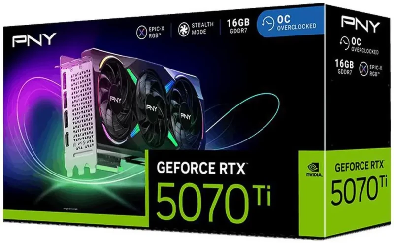 PNY ARGB GeForce  RTX5070 Ti ARGB EPIC-X RGB Triple Fan, PCI Express 5.0 x16, DLSS 4.0, 16GB 256-Bit GDDR7 RTX 5070 T i Graphics Card VCG5070T16TFXXPB1-O - Image 7
