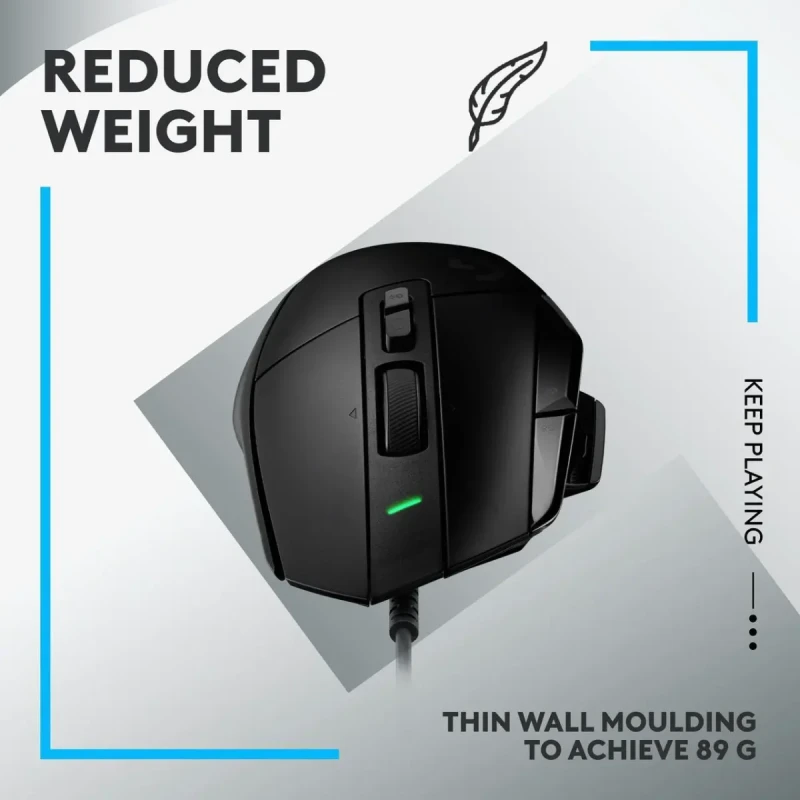 Logitech G502 X Wired Gaming Mouse - LIGHTFORCE hybrid optical-mechanical primary switches, HERO 25K gaming sensor, compatible with PC - macOS/Windows - Black - Image 6