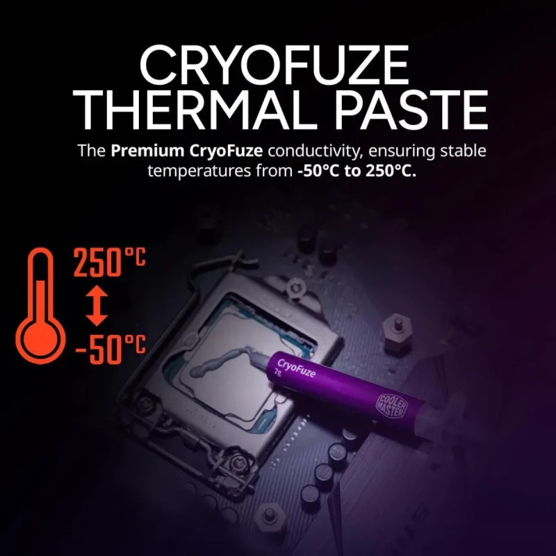Cooler Master Hyper 212 Pro CPU Air Cooler, SickleFlow Edge 120 PWM Fan, Superconductive Composite 4 Copper Heat Pipes, 152mm Tall, Sleek Top Cover, AMD Ryzen AM5|AM4, Intel LGA 1851|1700 Brackets - Image 11