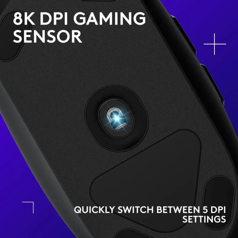 Logitech G203 Wired Gaming Mouse, 8,000 DPI, Rainbow Optical Effect LIGHTSYNC RGB, 6 Programmable Buttons, On-Board Memory, Screen Mapping, PC/Mac Computer and Laptop Compatible - Black - Image 2
