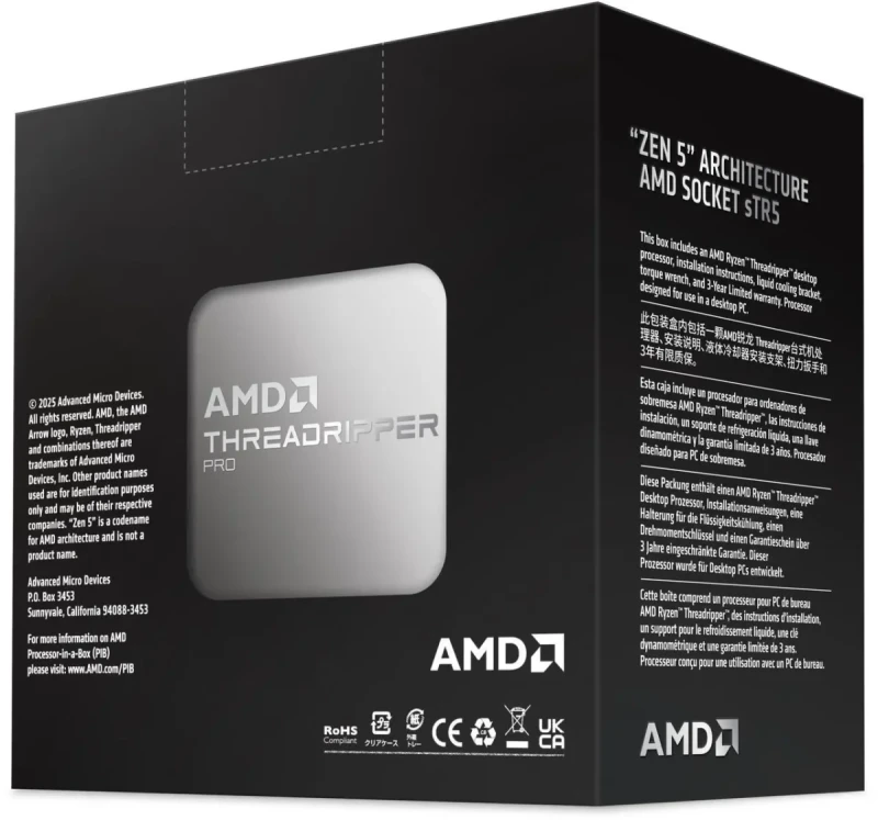 AMD Ryzen Threadripper PRO 9995WX - Ryzen Threadripper PRO 96-Core 2.5 GHz Socket sTR5 350W None Integrated Graphics Processor - 100-100001361WOF - Image 5