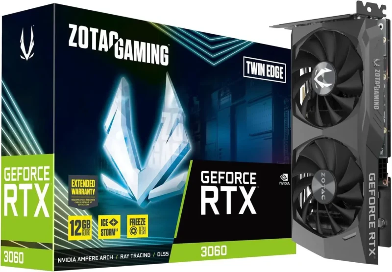 ZOTAC GAMING GeForce RTX 3060 Twin Edge 12GB GDDR6 192-bit 15 Gbps PCIE 4.0 Gaming Graphics Card, IceStorm 2.0 Cooling, Active Fan Control, FREEZE Fan Stop, ZT-A30600E-10M - Image 9
