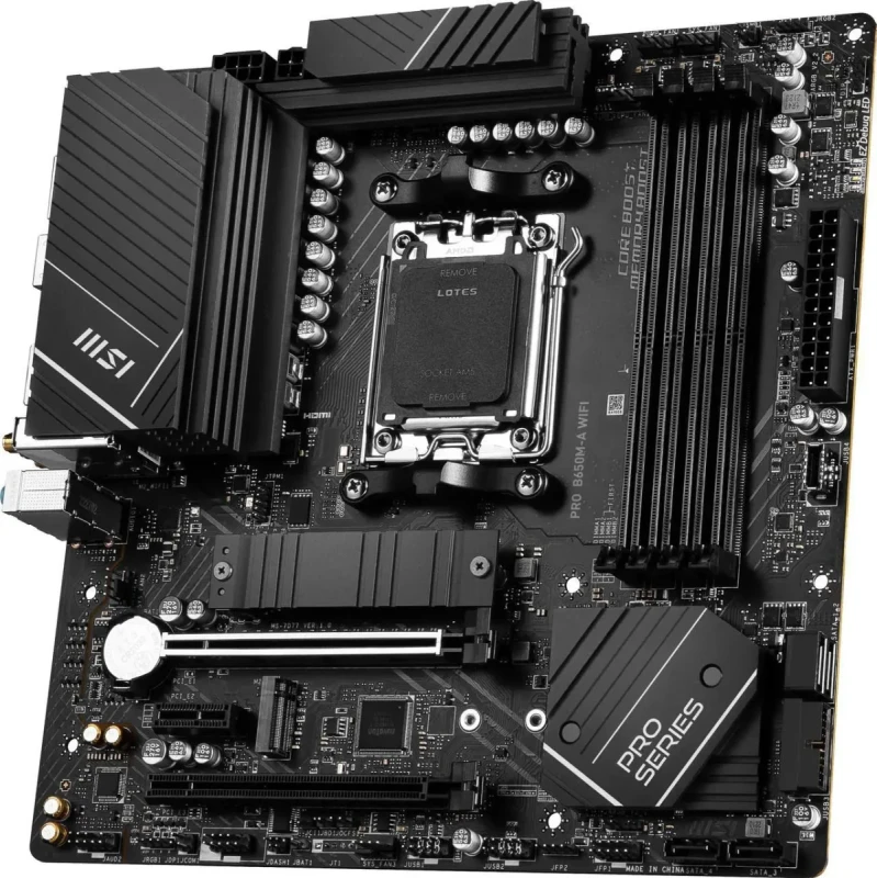 MSI PRO B650M-A WIFI AM5 AMD B650 SATA 6Gb/s DDR5 Ryzen 7000 Micro ATX Motherboard - Image 6