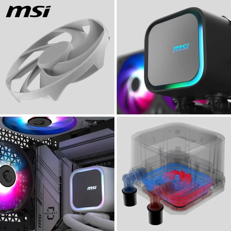 MSI MAG Coreliquid A13 360 White - AIO ARGB Liquid Cooling - 360mm Radiator - Triple 120mm ARGB PWM Fans - EZ Connect - LGA 1700/1851/AM5/AM4 Compatible - Image 7