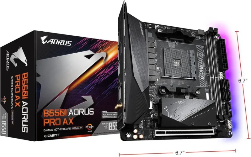 GIGABYTE B550I AORUS PRO AX AM4 AMD B550 Mini-ITX Motherboard with Dual M.2, SATA 6Gb/s, USB 3.2 Gen 1, WIFI 6, 2.5 GbE LAN, PCIe 4.0 - Image 8