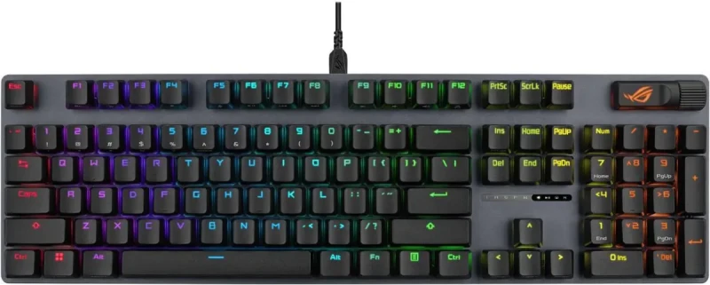 ASUS ROG Strix Scope II X 100% Gaming Keyboard, hot-swappable pre-lubed NX Snow V2 Mechanical switches, Multifunction Controls, PBT doubleshot keycaps, Silicone dampening Foam, and a Wrist Rest - Image 2